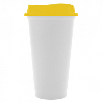 Стакан с крышкой Color Cap White